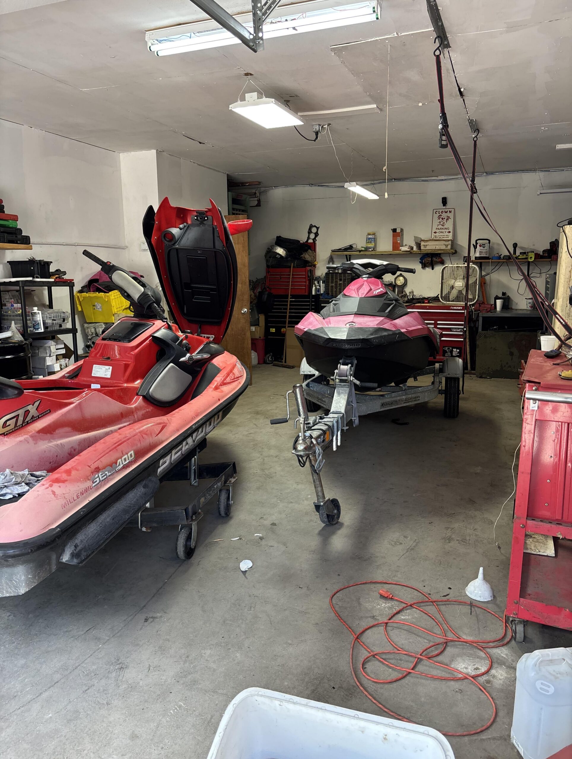 Jetskis Unlimited technician working on a jet ski